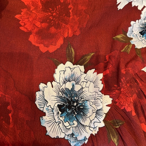 🌺 Anthropologie Plenty by Tracy Reese Aleah Dress | Red Floral Motif | Sz L - Picture 6 of 6